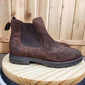 Born Chelsea Boots Mens 10.5 Brown‎ Suede Pull On Ankle Bootie Shoes